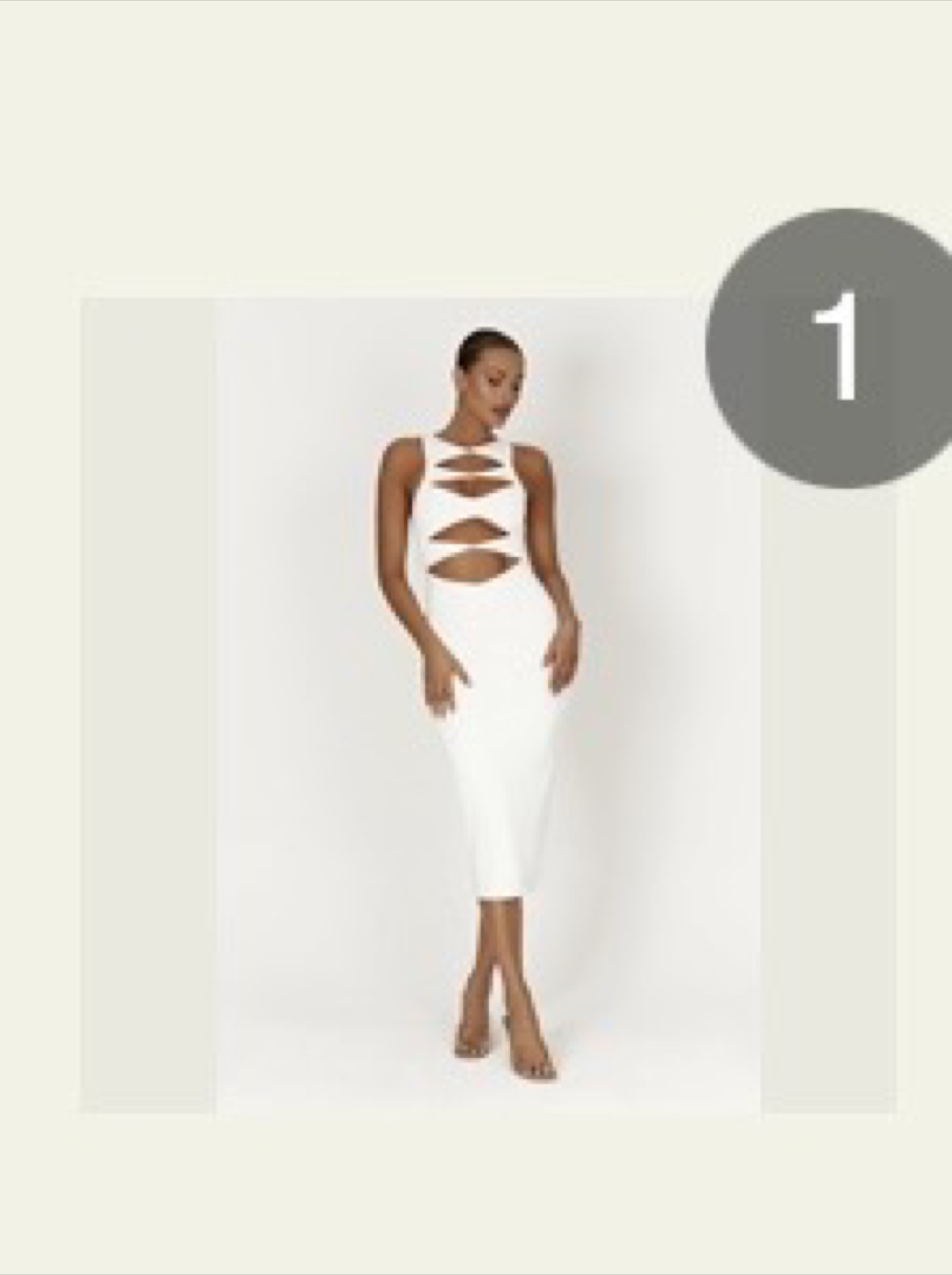 White Cutout Midi Dress