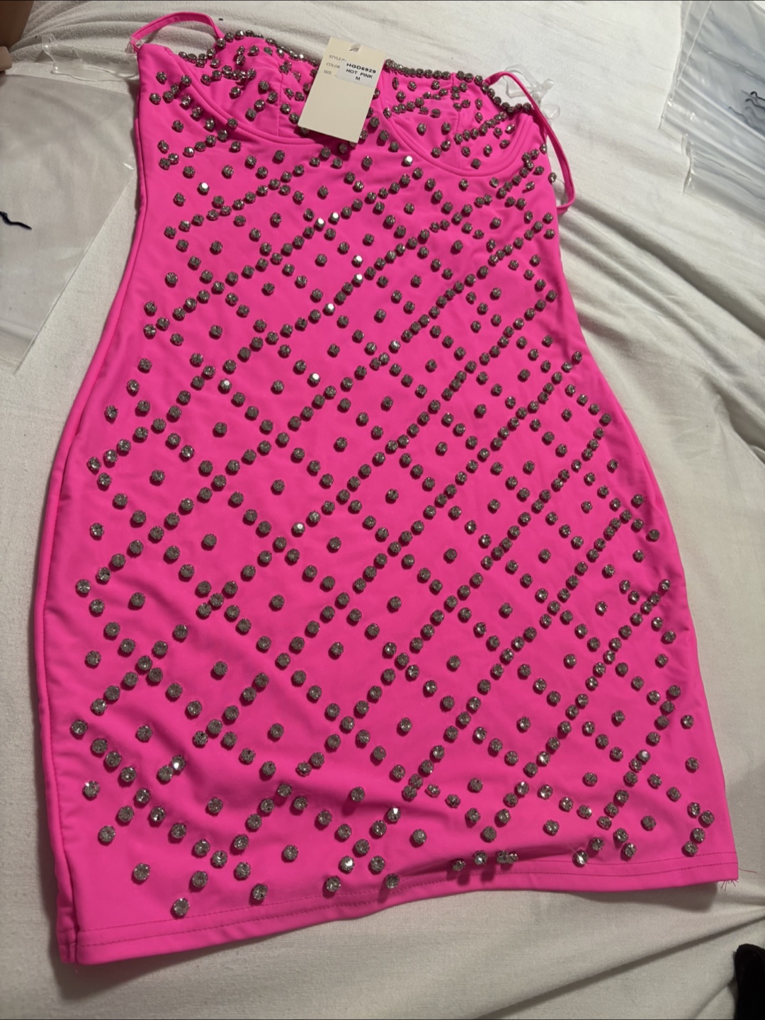 Meshki Hot Pink Mini Dress - Size M