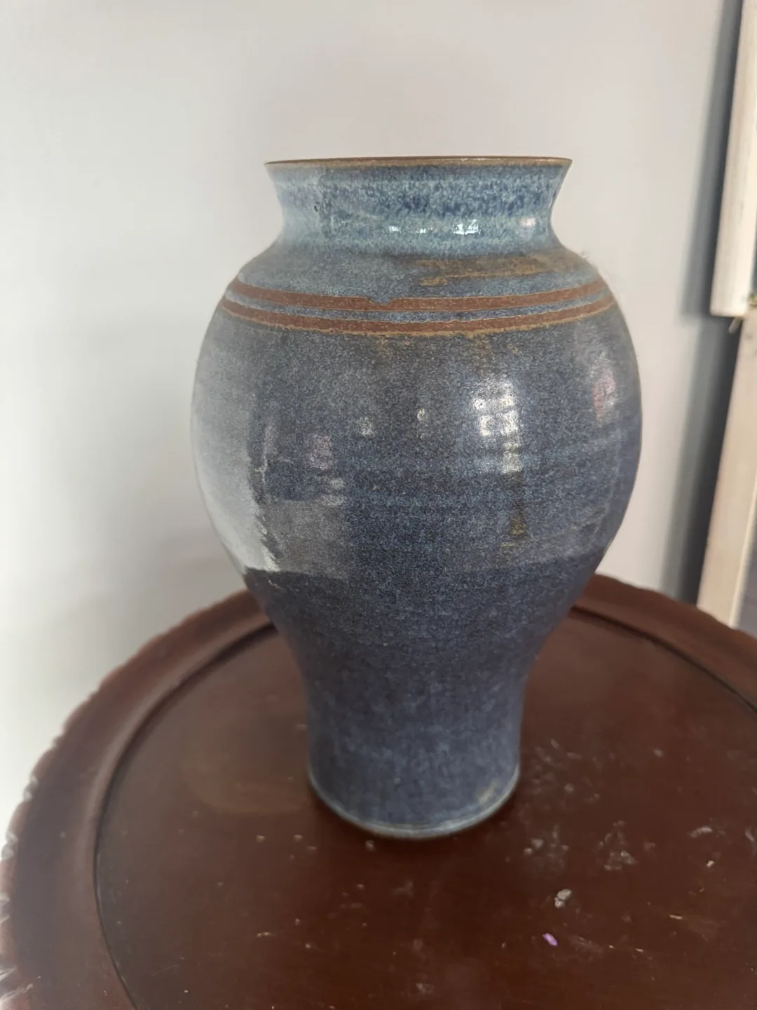 Handmade Pottery Vase and Plates - Blue/Grey thumbnail