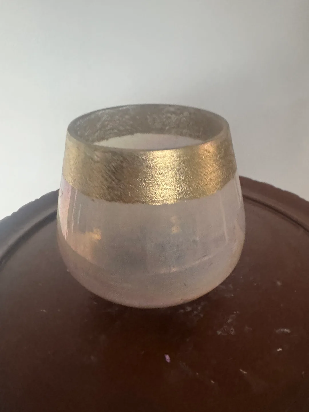Iridescent Candle Holder with Gold Trim thumbnail