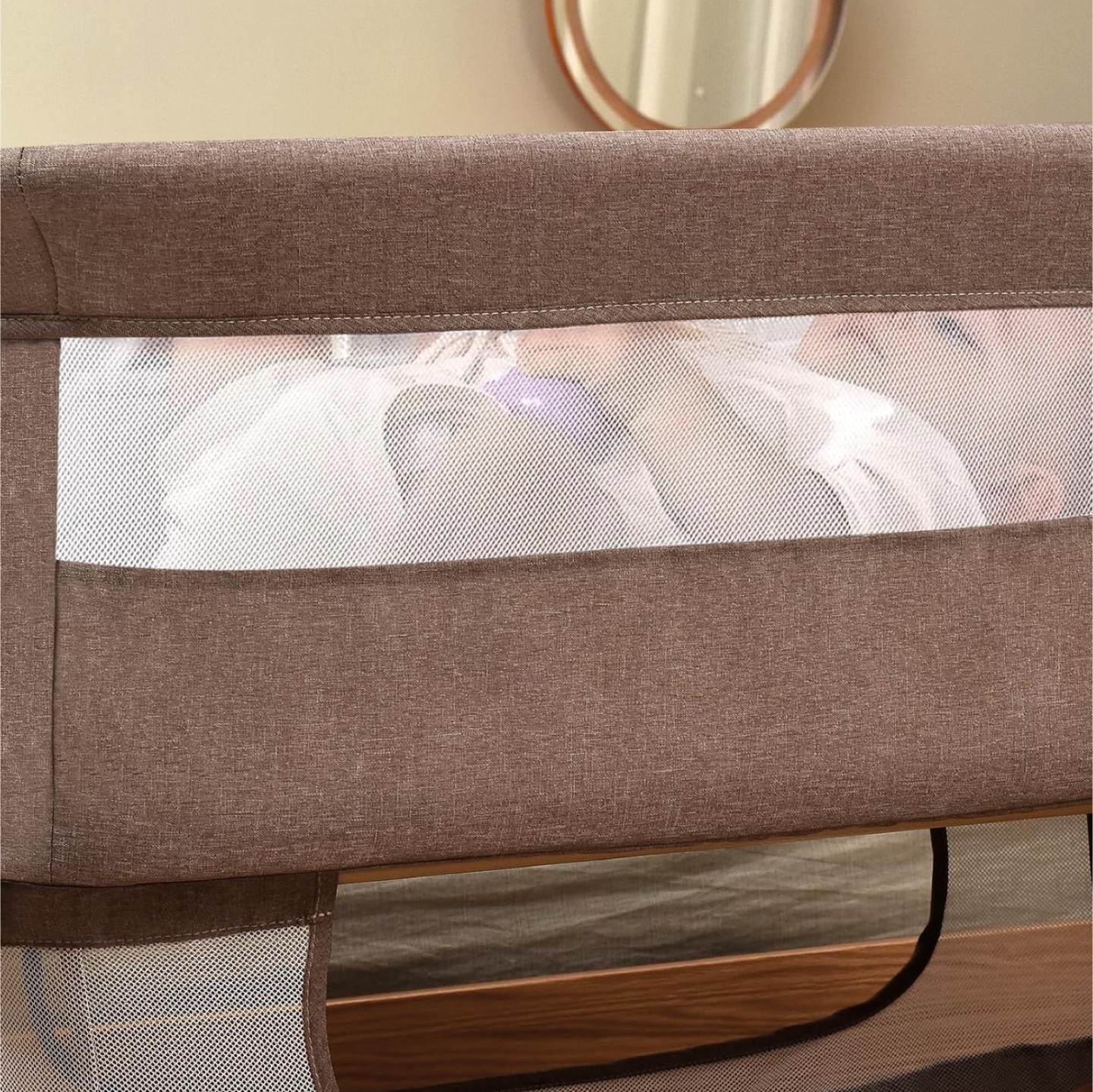 Brown Baby Bedside Bassinet - photo 3