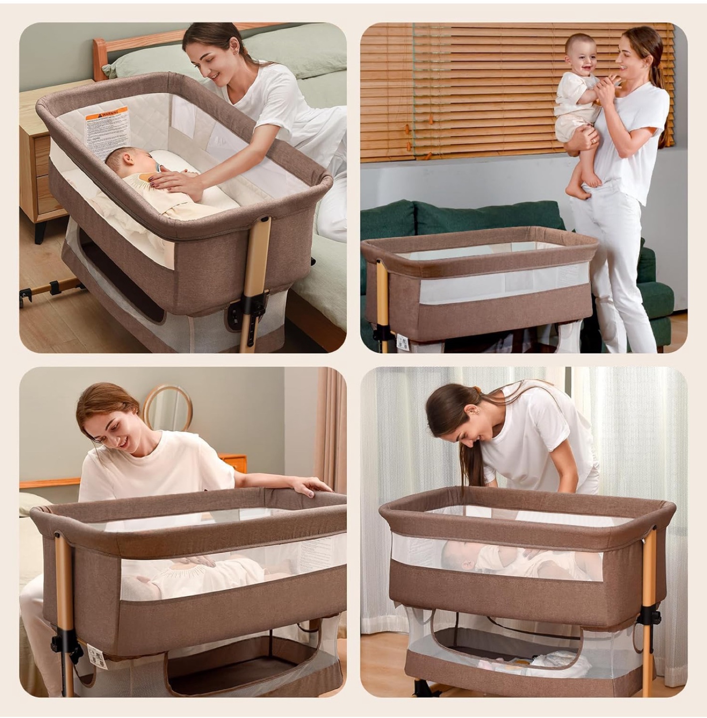 Brown Baby Bedside Bassinet - photo 2