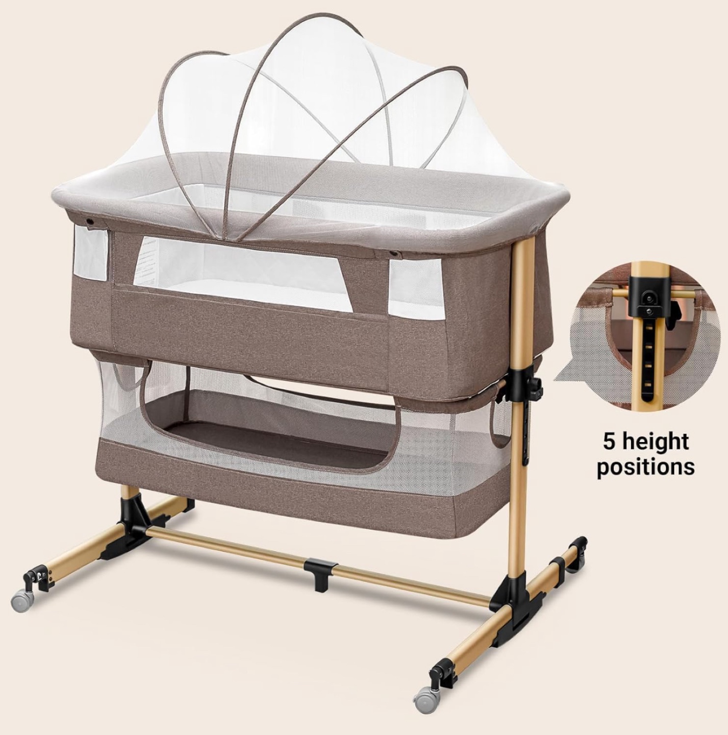 Brown Baby Bedside Bassinet - photo 4