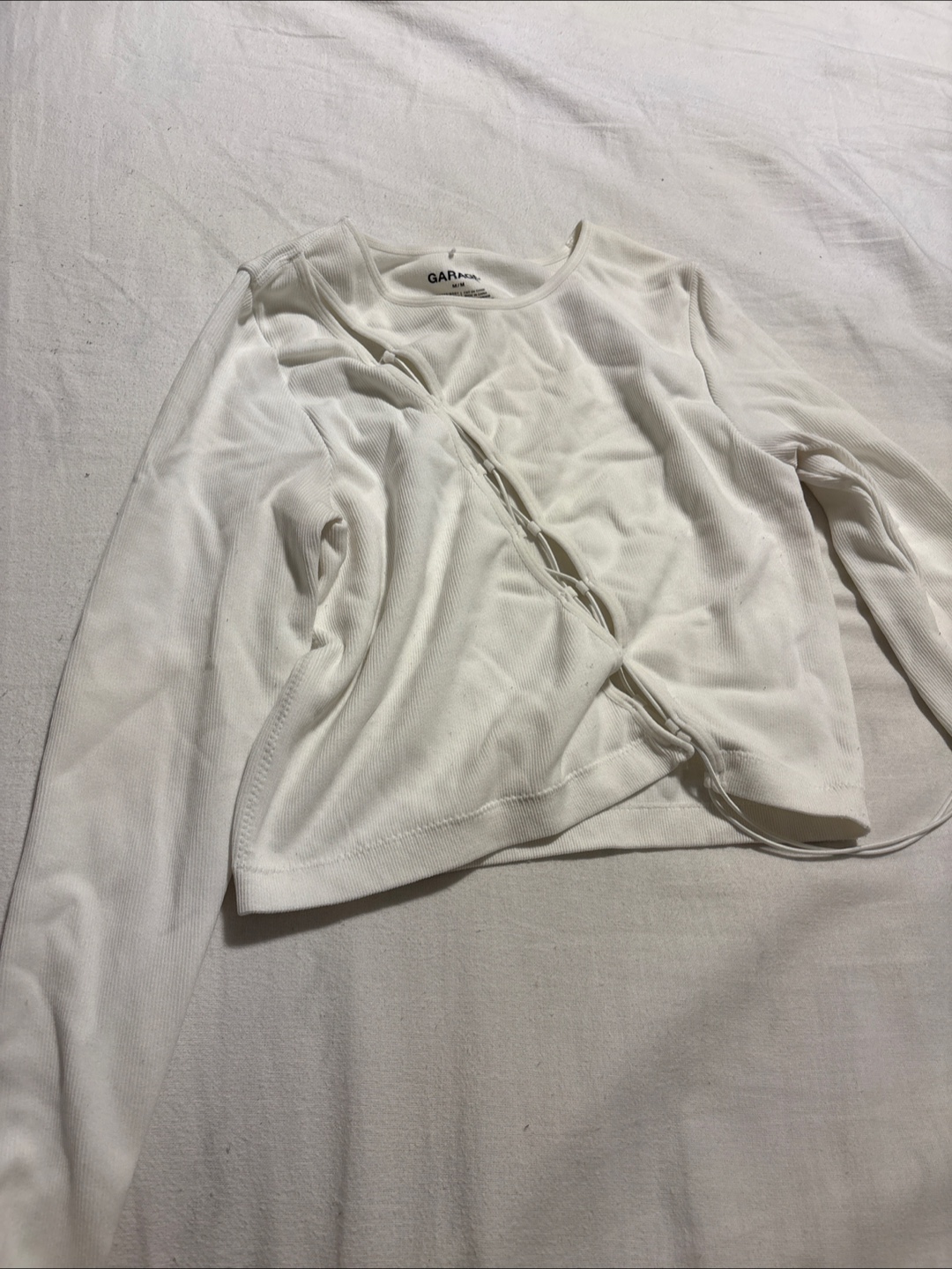 Garage White Long Sleeve Top - Size M