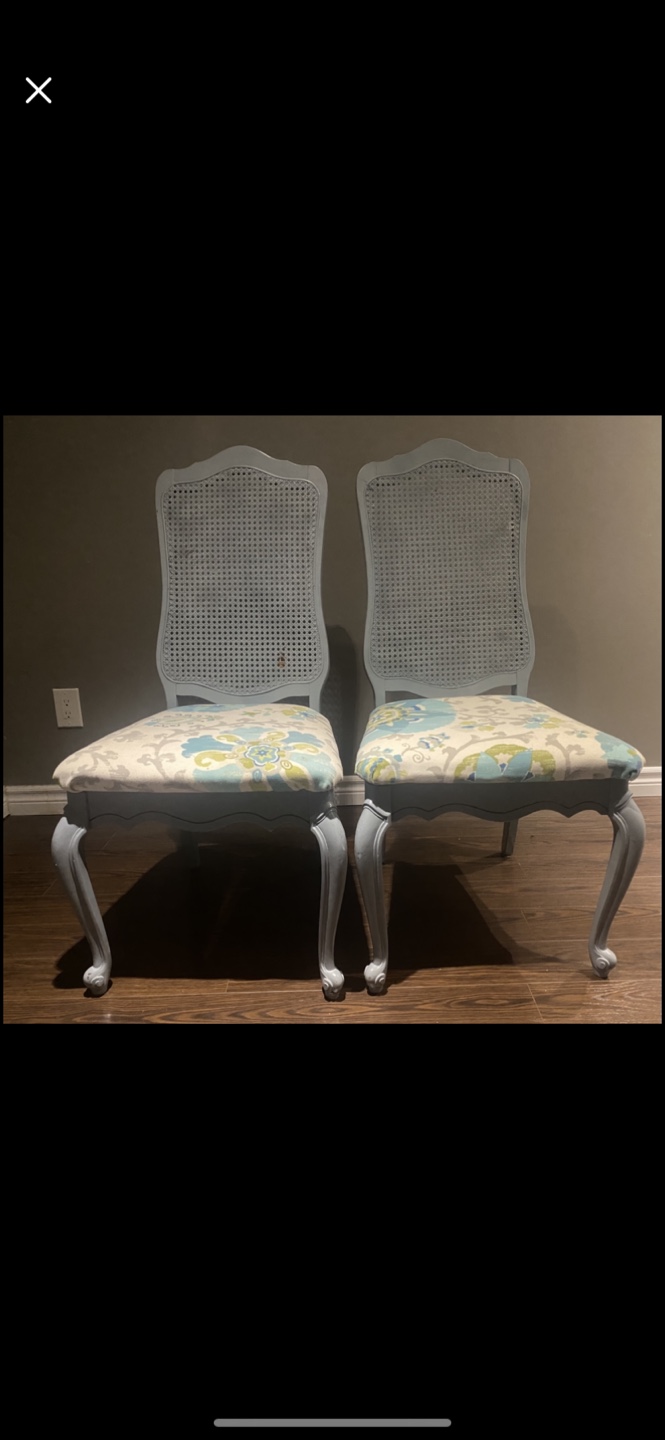 Pair of Cane Back Dining Chairs