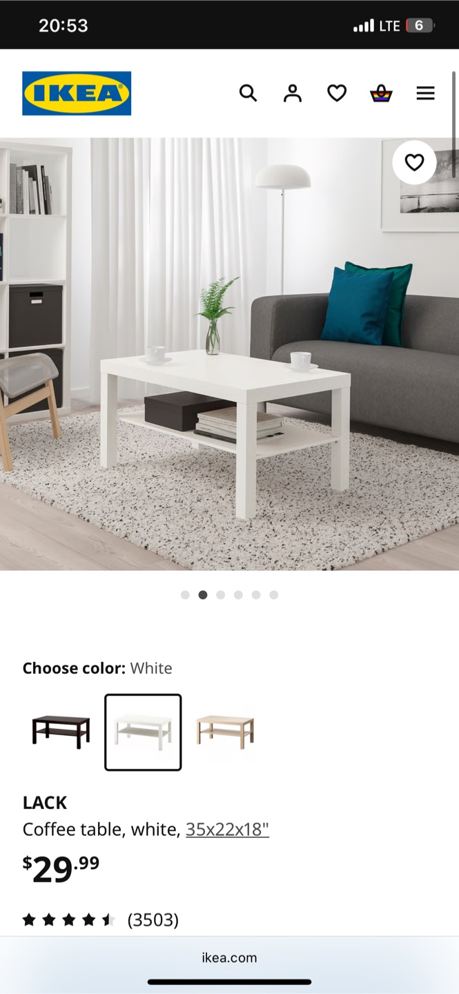 IKEA Lack White Coffee Table - photo 3