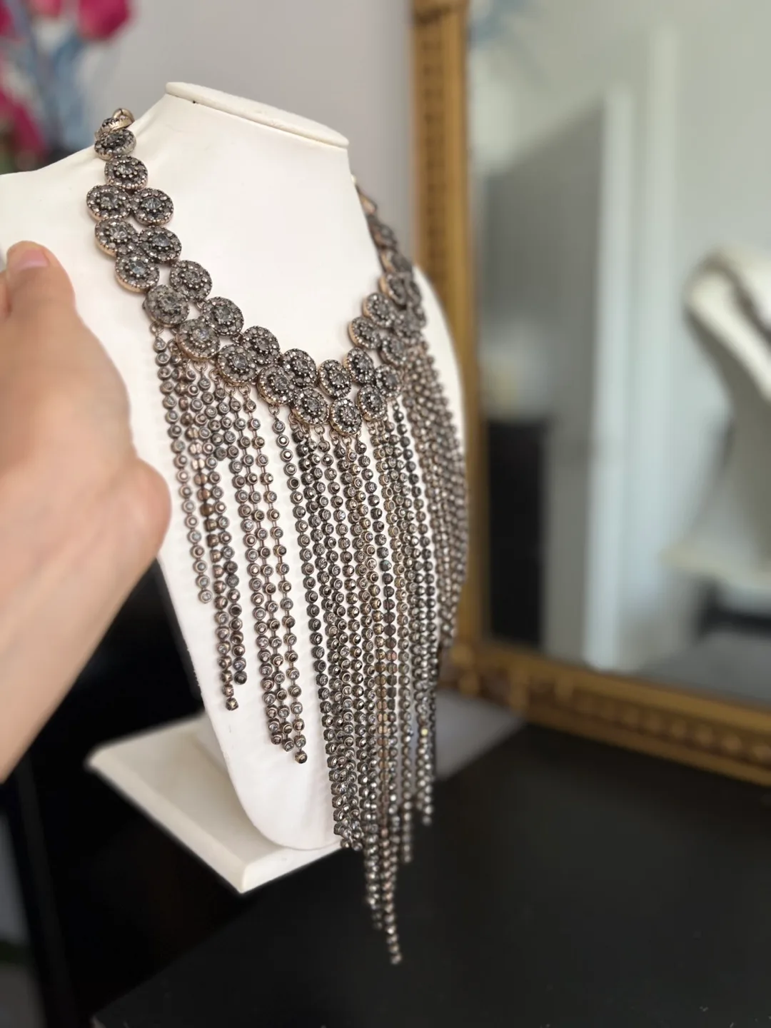 Statement Fringe Necklace - Silver Tone image indicator(2)