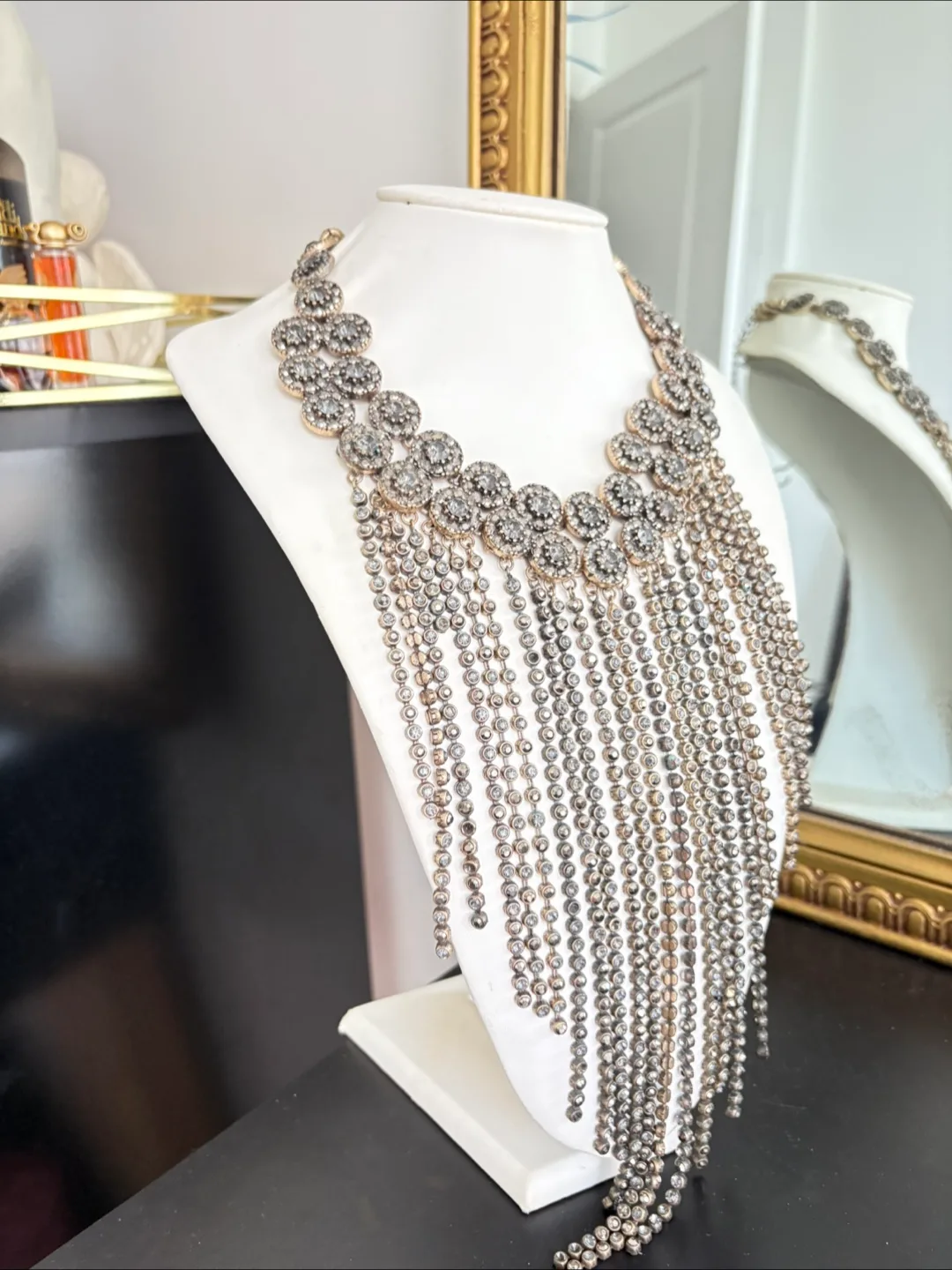 Statement Fringe Necklace - Silver Tone image indicator(3)