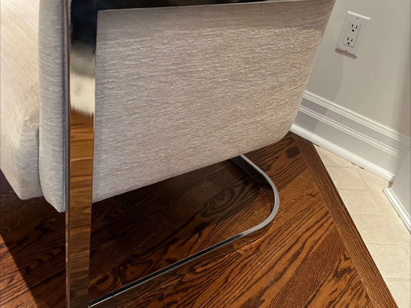 Cream Colour Accent Chair with Chrome Frame image indicator(3)