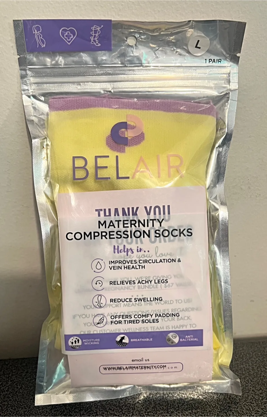 Brand new BELAIR Maternity Compression Socks – Size LG thumbnail