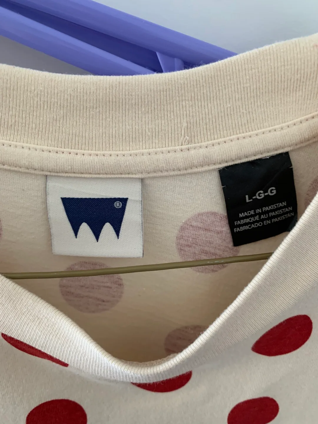 Wanakome Cream & Red Polka Dot Tee - Size L image indicator(2)