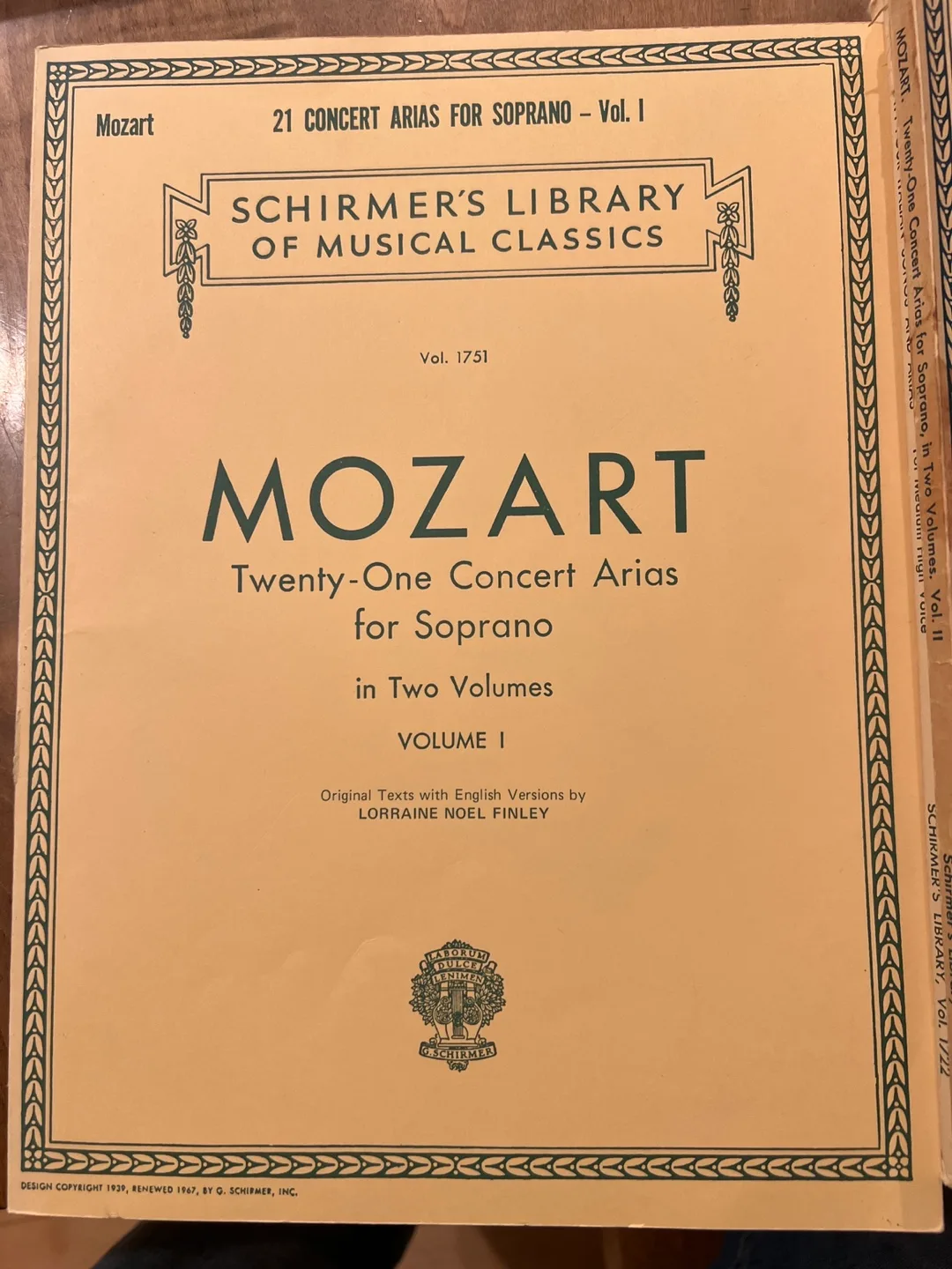 Schirmer's Library of Musical Classics - Vocal Scores thumbnail