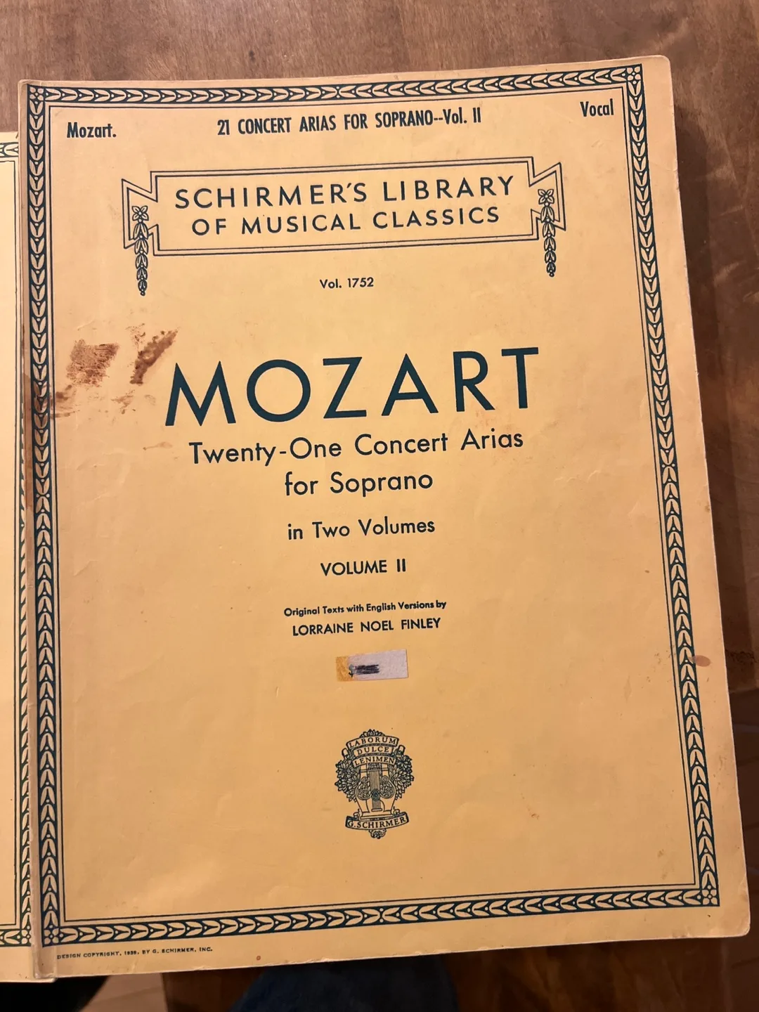 Schirmer's Library of Musical Classics - Vocal Scores image indicator(2)