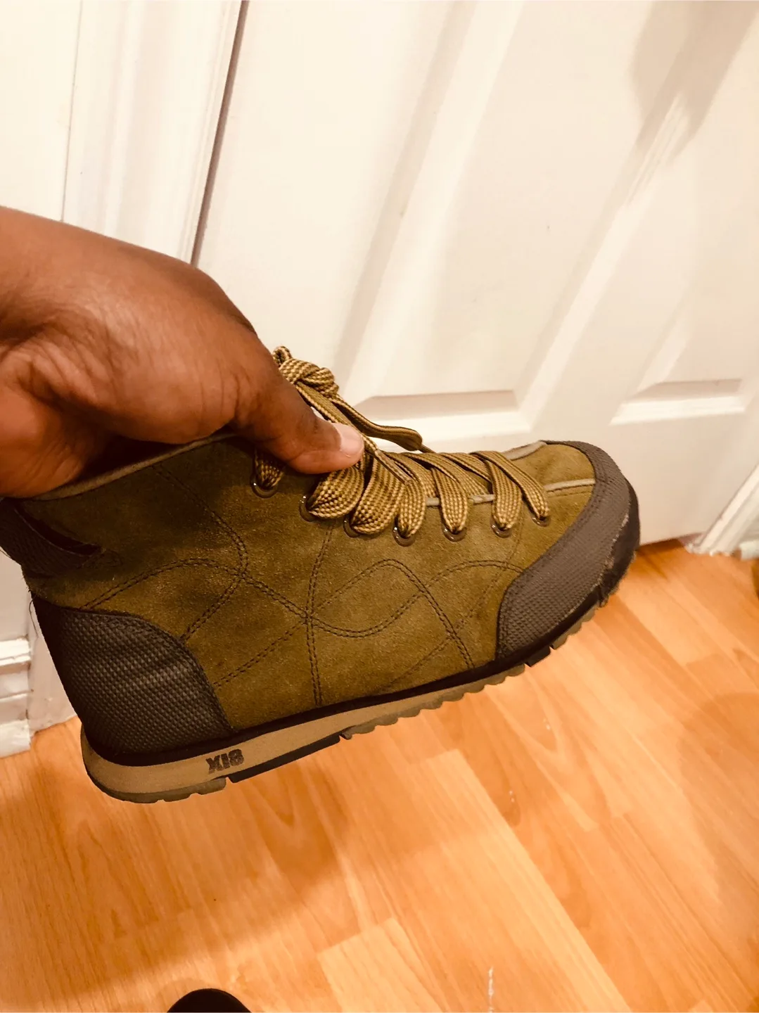 XIA Olive Green Suede Boots. Size 6 thumbnail