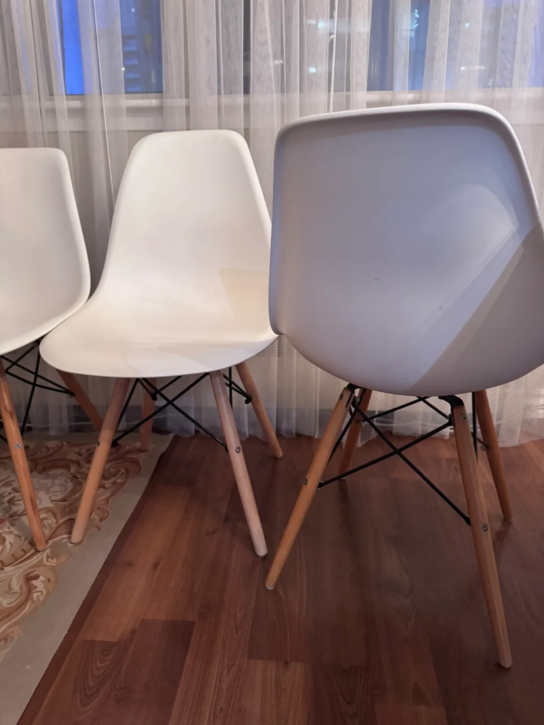 White Mid-Century Modern Dining Chairs image indicator(3)