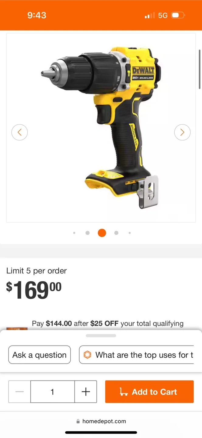 DeWalt Atomic 20V MAX Brushless Cordless 1/2 in. Drill image indicator(2)