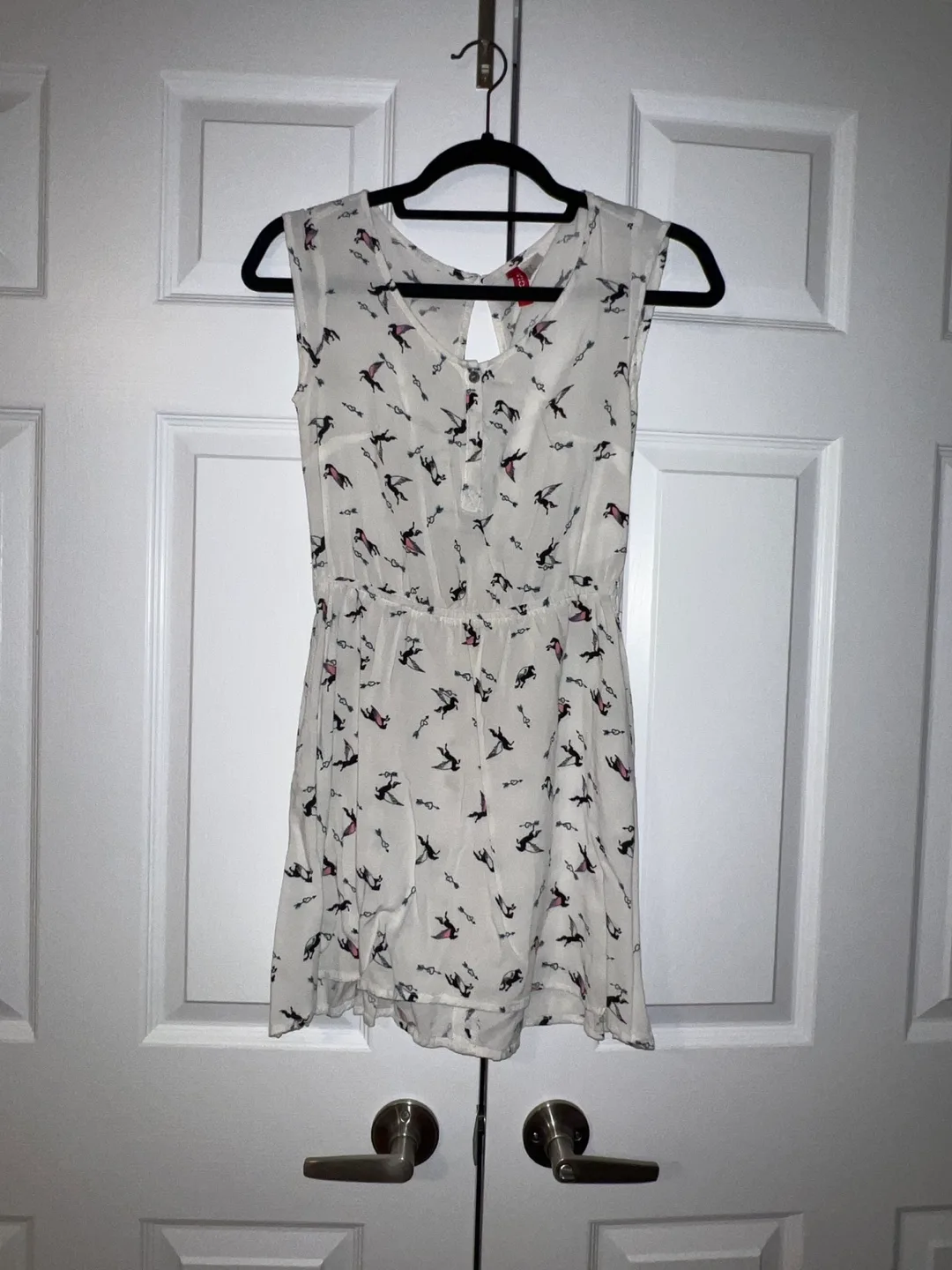 White Print Short Dress - Size XS thumbnail