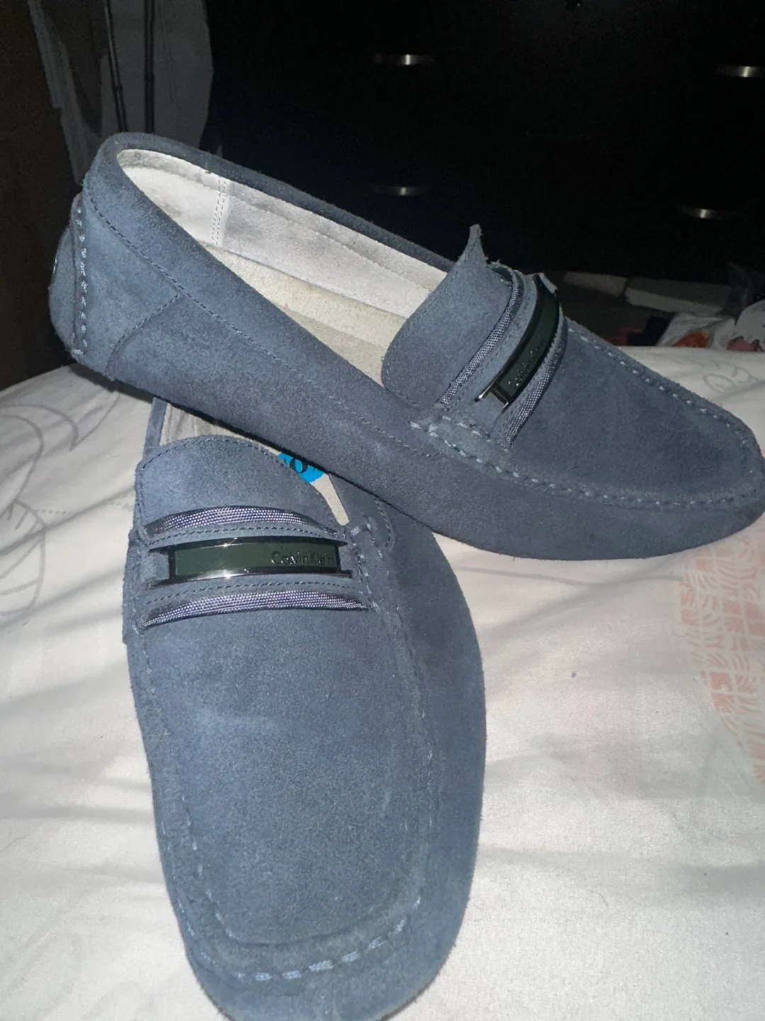 🥕Calvin Klein Blue Suede Loafers - Size 10.5 image indicator(2)