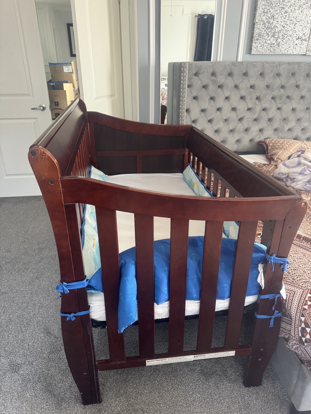 Brown Wood Baby Crib - photo 4