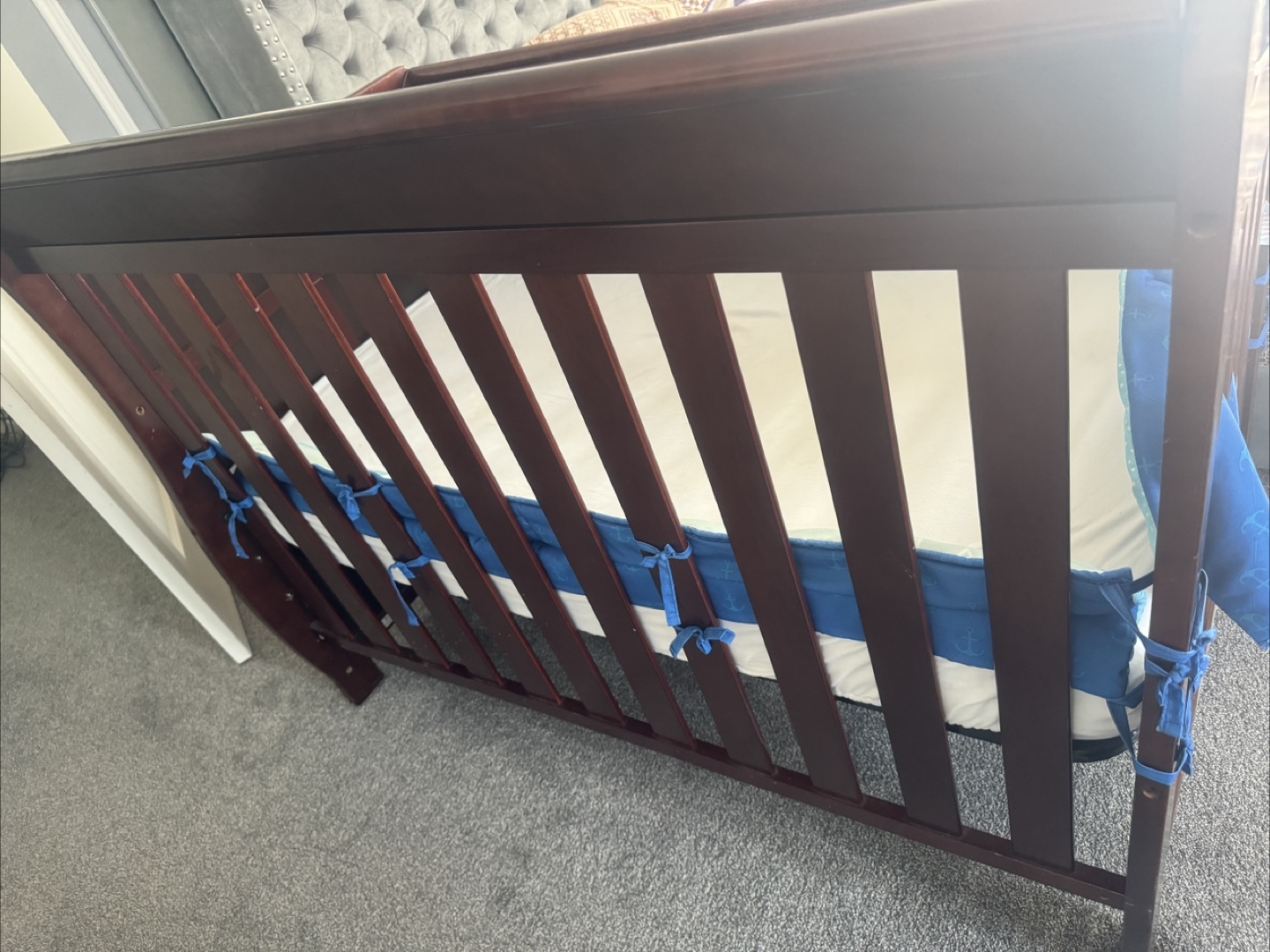 Brown Wood Baby Crib