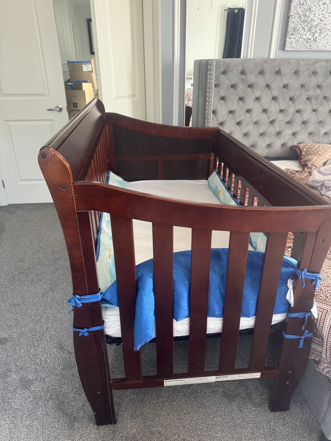 Brown Wood Baby Crib - photo 3