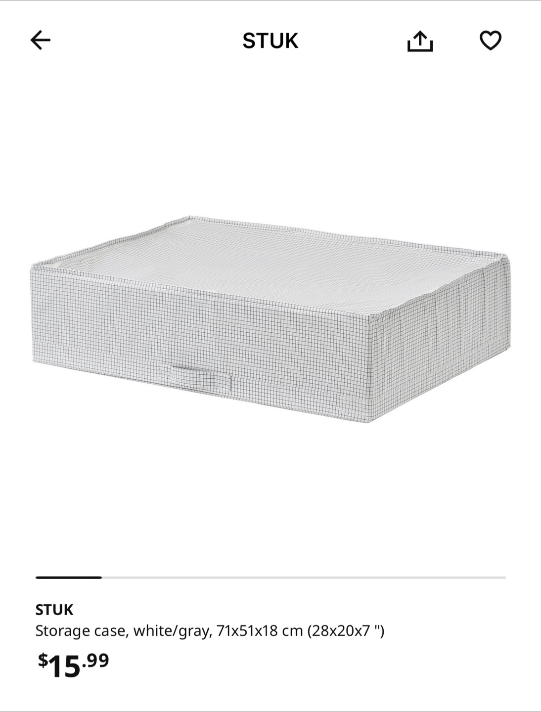 IKEA STUK Storage Case - White/Gray