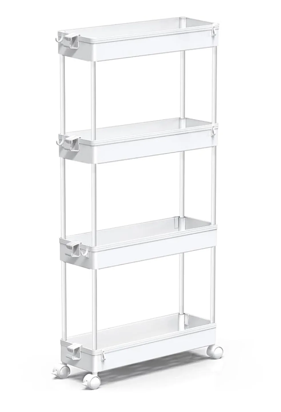 SPACEKEEPER Slim Rolling Storage Cart - White thumbnail