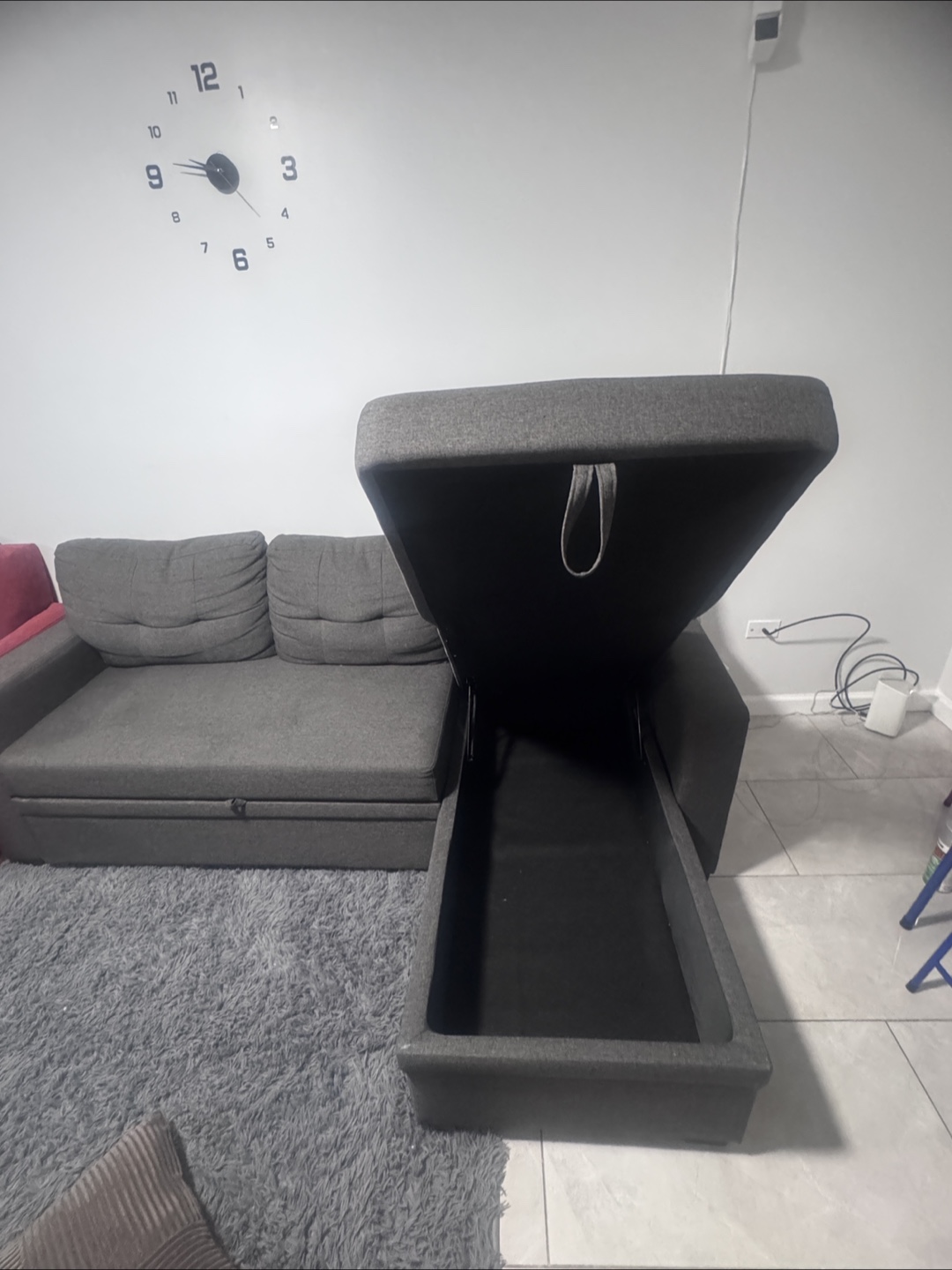 Gray Sectional Sofa bed with Storage