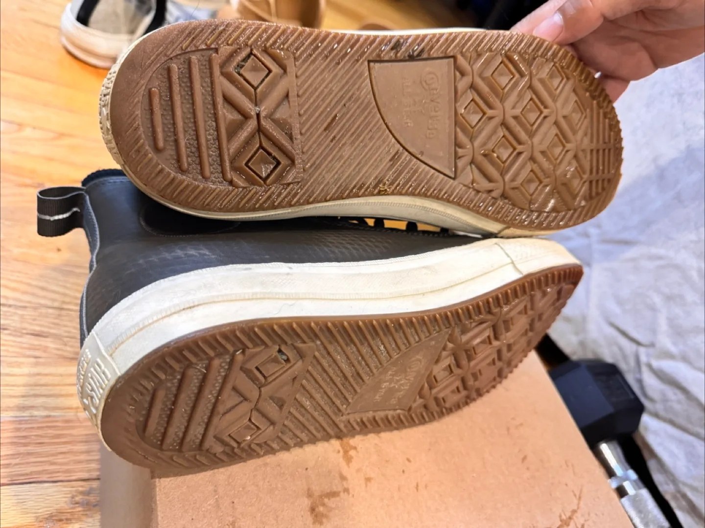 Converse Unisex Leather High-Top Sneakers - Size 10 image indicator(4)