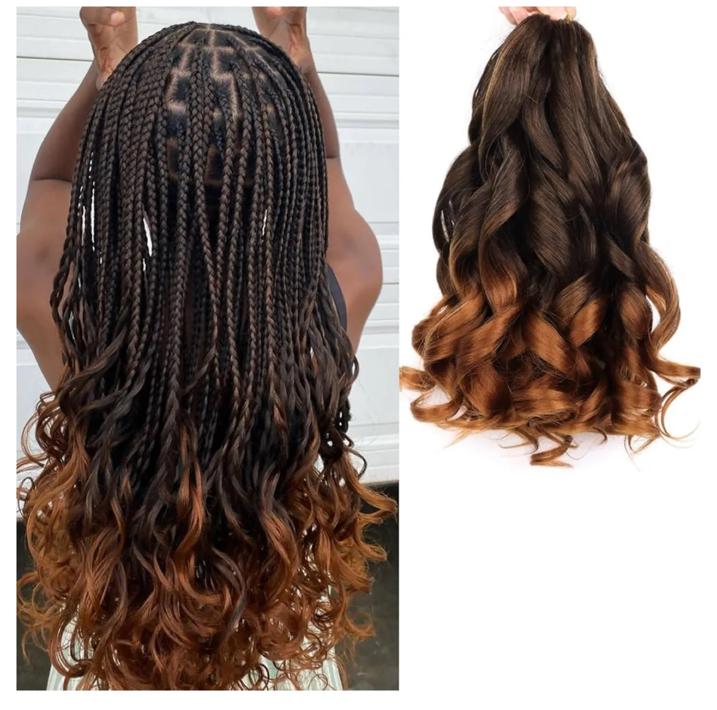 French curls braiding hair extensions- T1B/30, 14 Inch thumbnail
