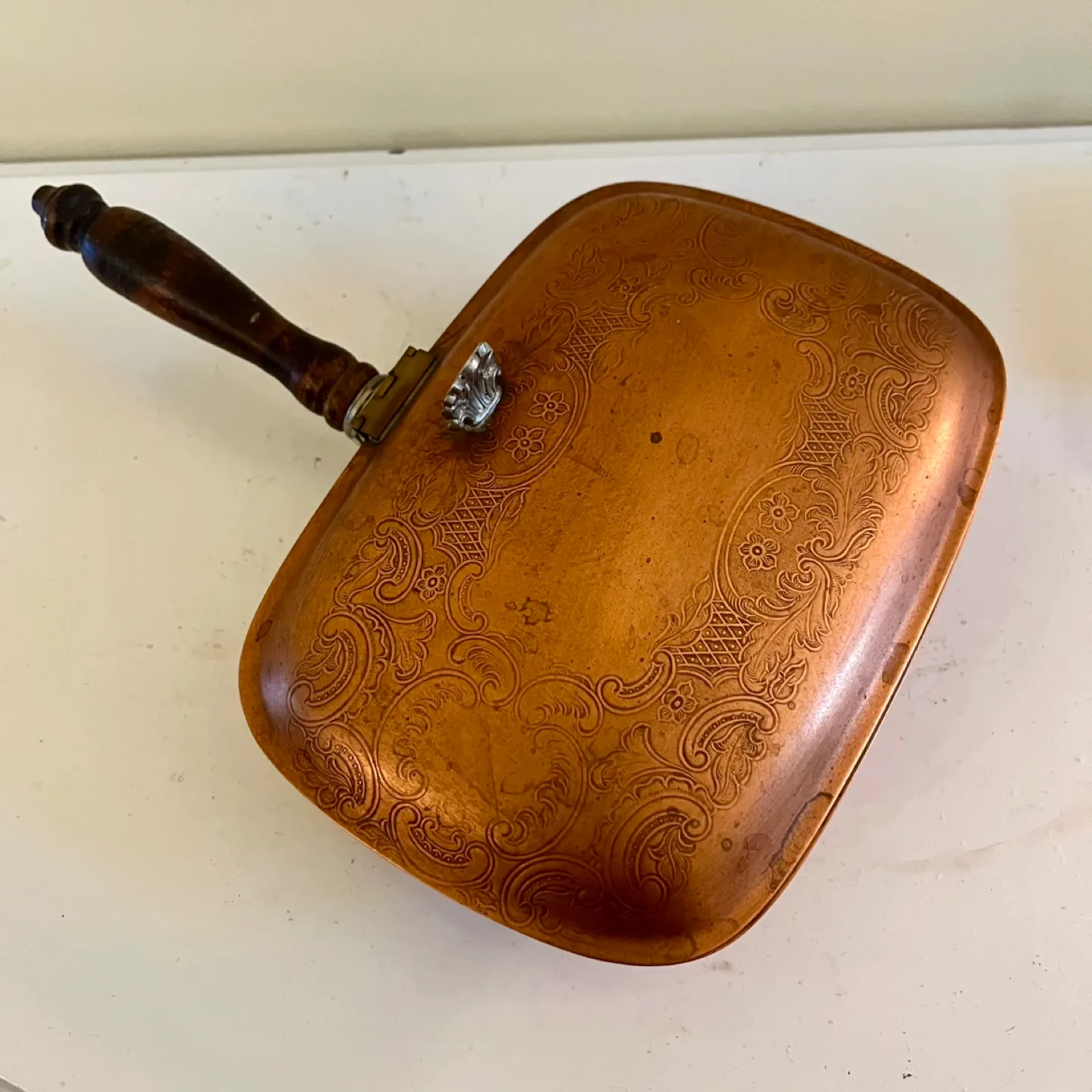 RARE Venetian Copper Silent Butler, Crumb Catcher thumbnail