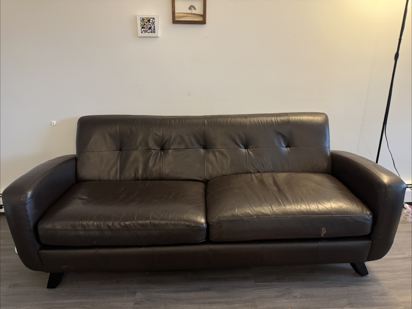 Brown Leather Sofa - photo 2