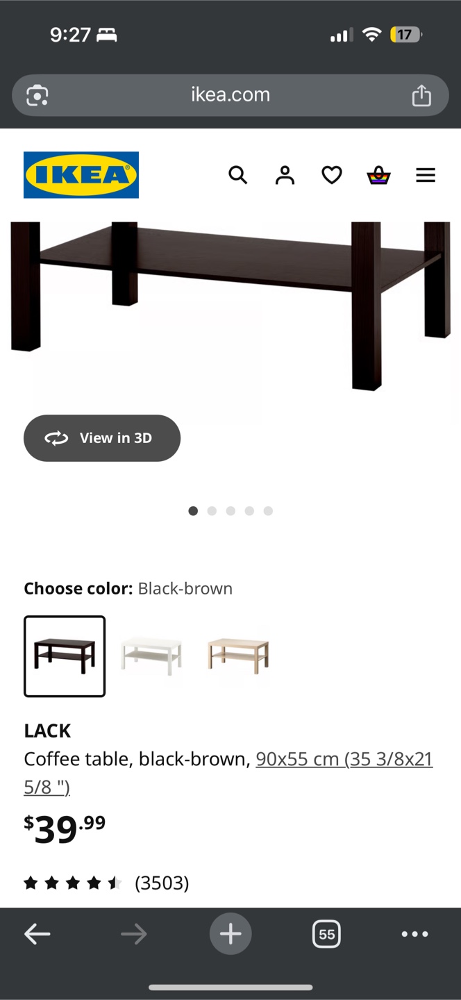 Ikea LACK  Dark Brown Table - photo 3
