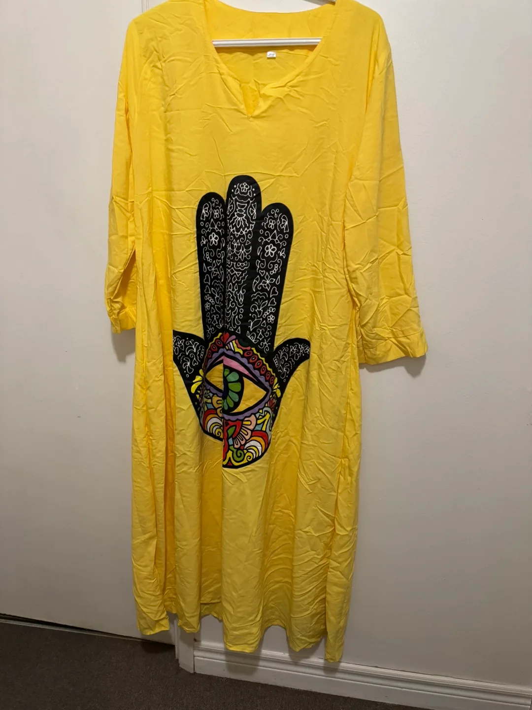 Yellow Dress with Hamsa Design thumbnail