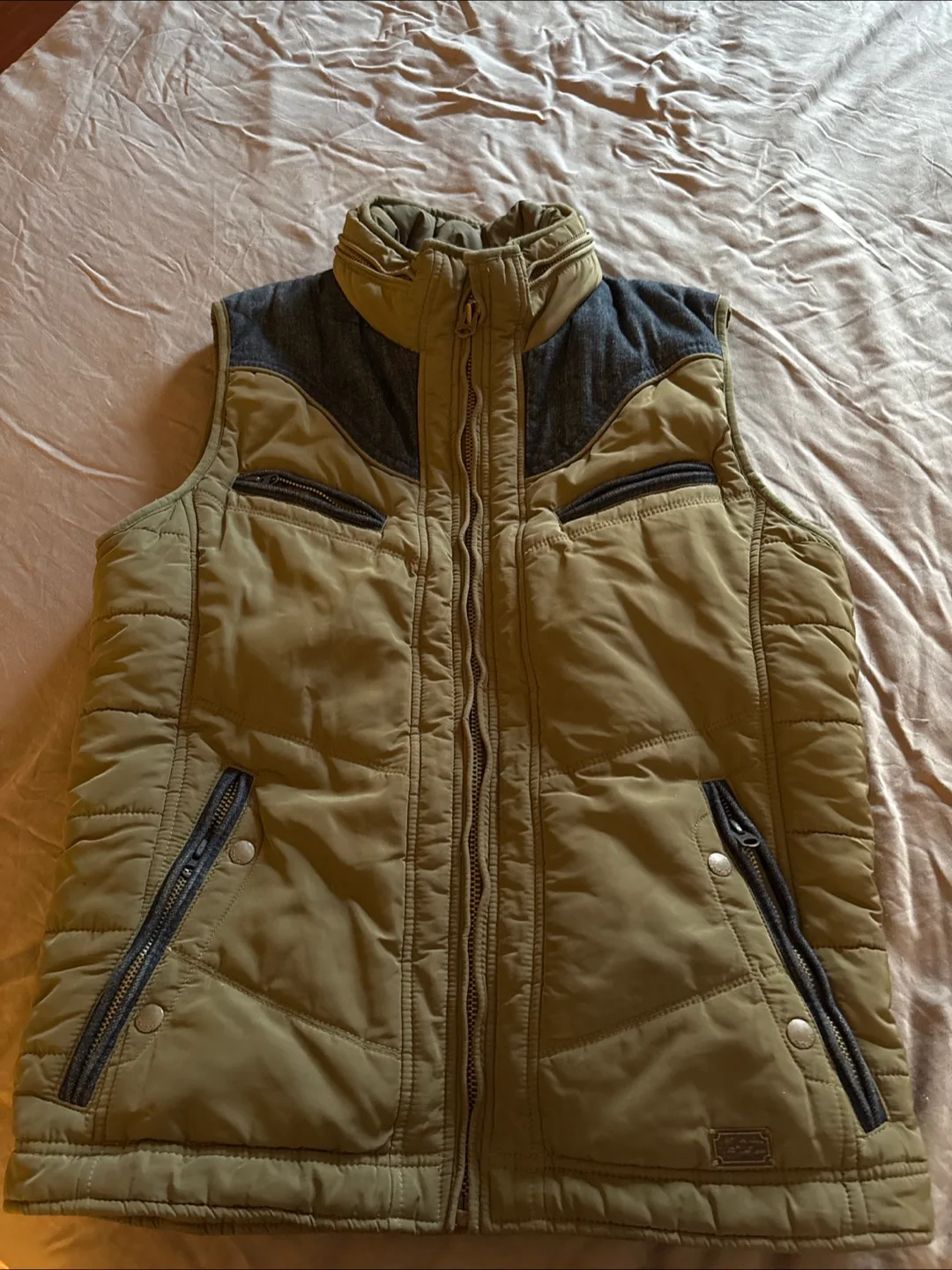 Diesel Co. Olive Green Padded Vest thumbnail