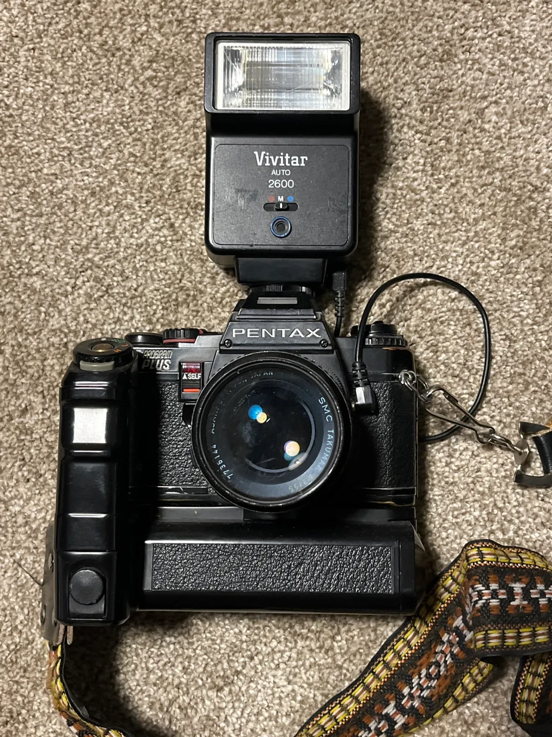Pentax Program Plus film camera with Vivitar Auto 2600 Flash image indicator(5)