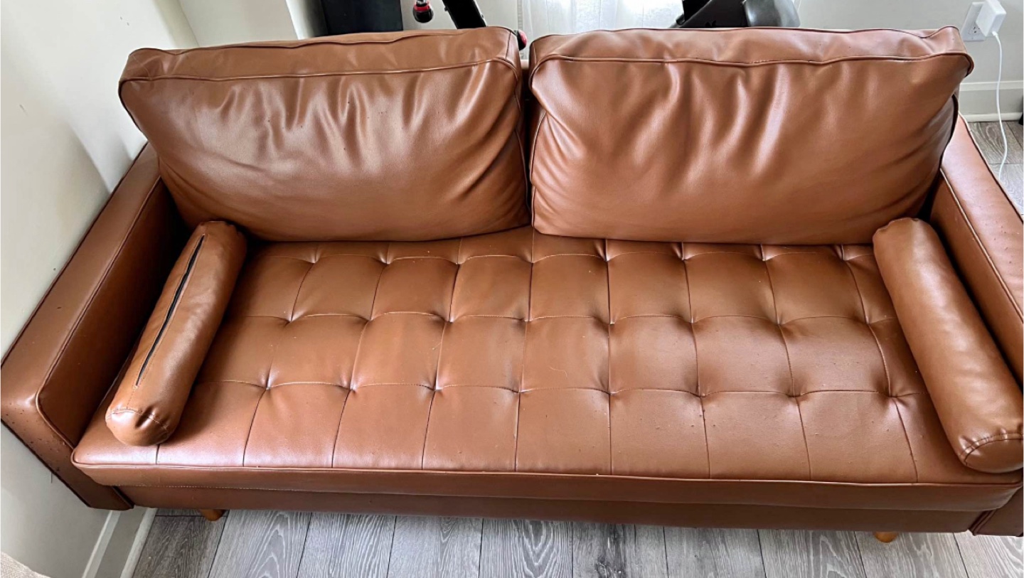 Vintage Brown Leather Sofa