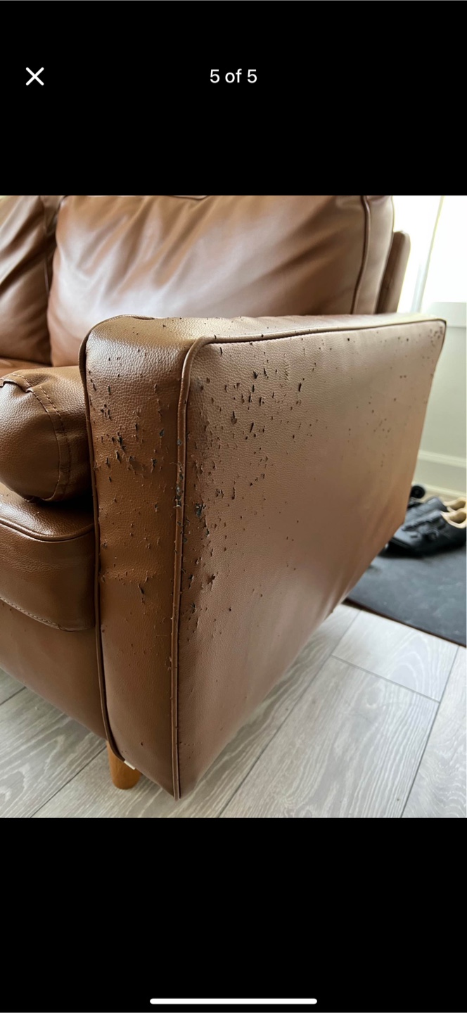 Vintage Brown Leather Sofa - photo 3
