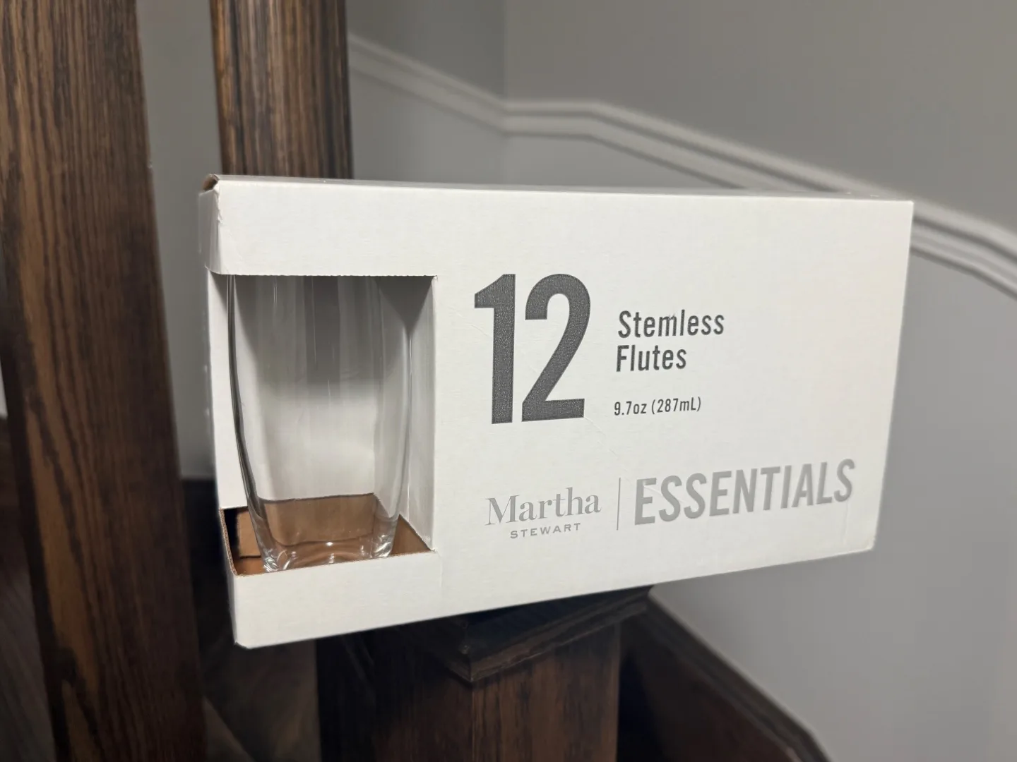 [New in Box] Martha Stewart 12 Stemless Flutes( Glasses) thumbnail