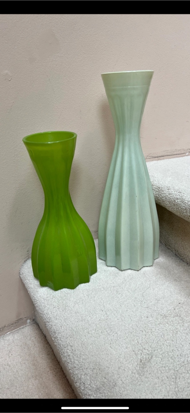 Green and Light Green Vases