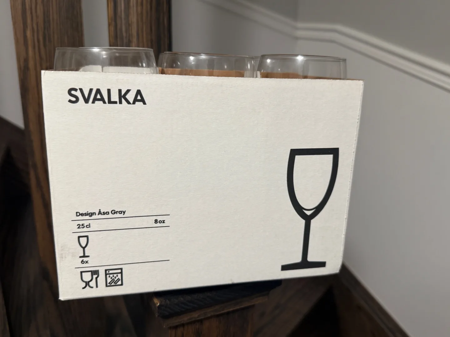 [NEW in Box] IKEA SVALKA Wine Glasses (6) Clear Glass image indicator(3)