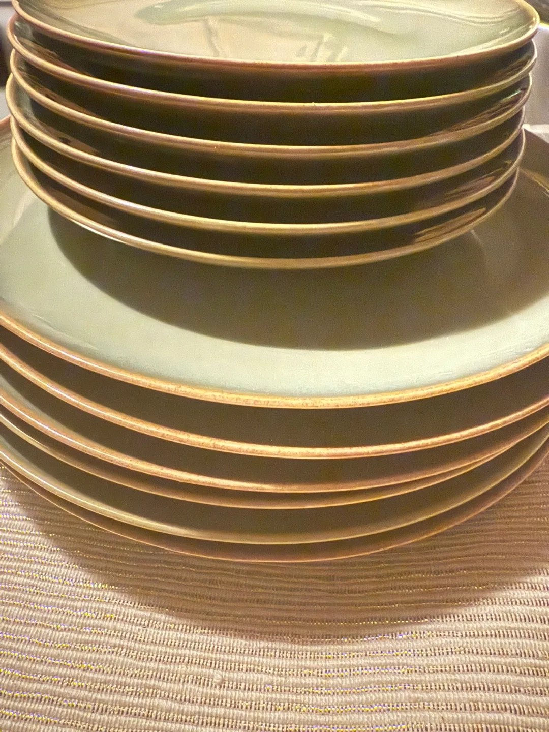 Set of 12Green Dinner Plates thumbnail