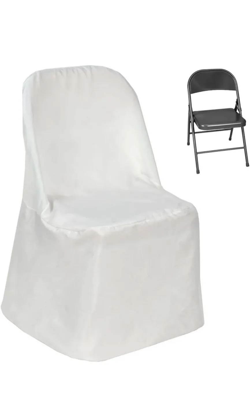 40 PC Shinny Satin Banquet Chair Covers Dinning Event Slipcover thumbnail