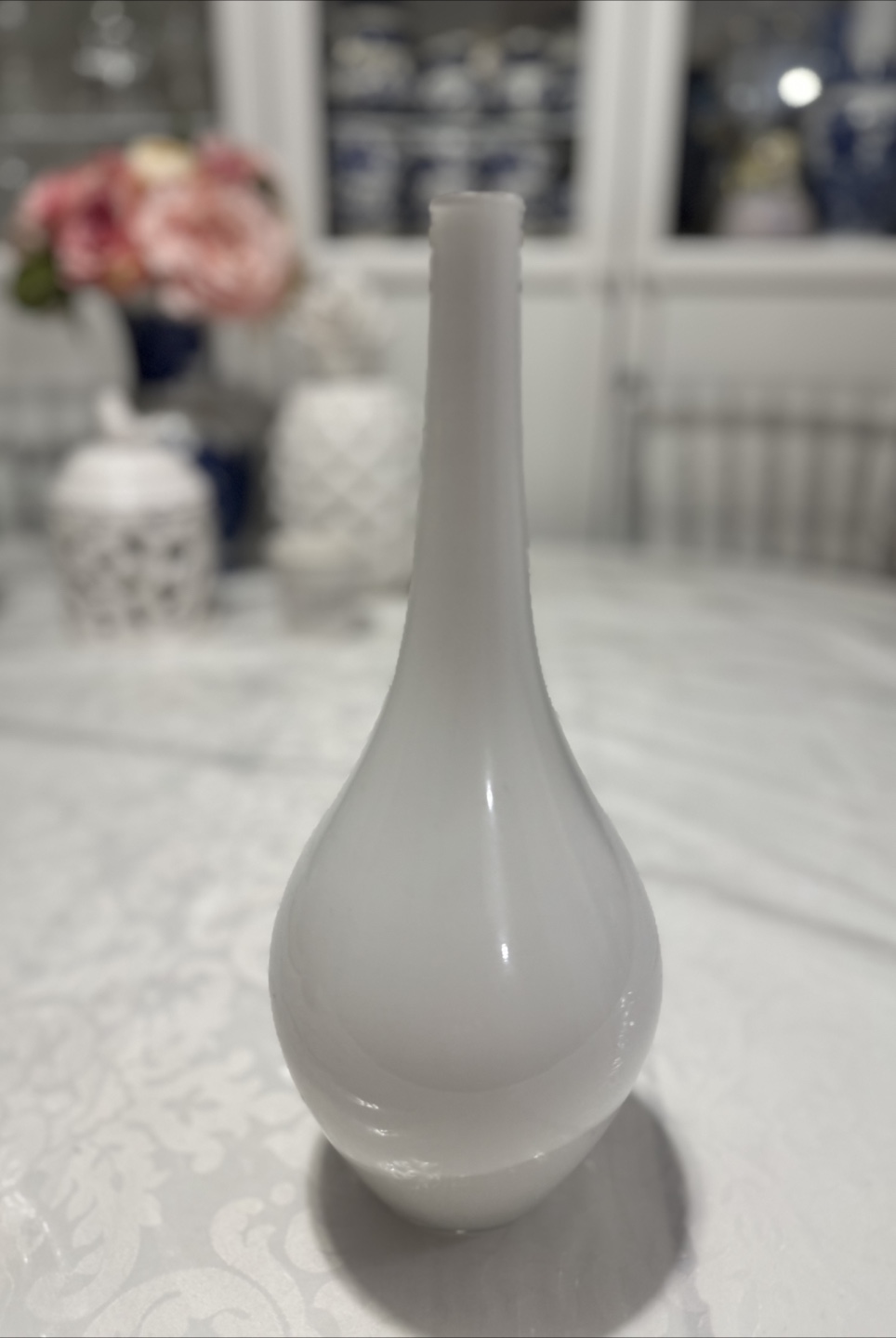 Elegant White Glass Vase