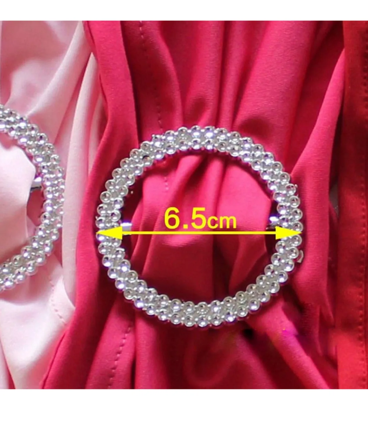 50PCS Spandex Chair Sashes Bows Elastic Chair Bands With Buckle image indicator(3)