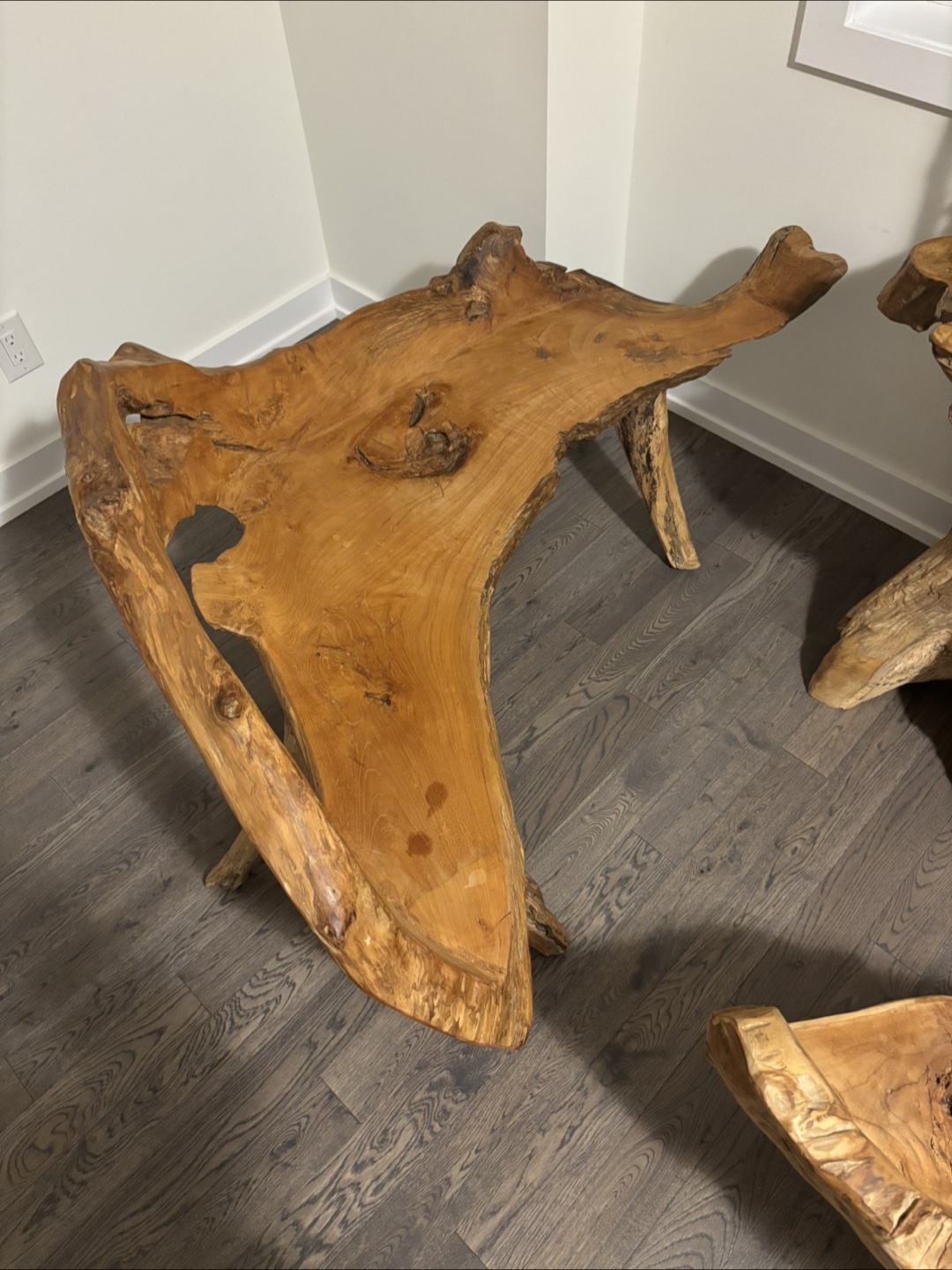 Unique Teak Root Stool & Table Set - photo 5
