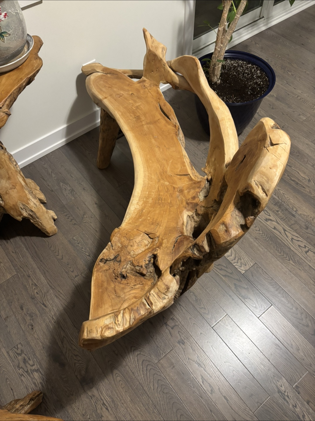 Unique Teak Root Stool & Table Set - photo 4