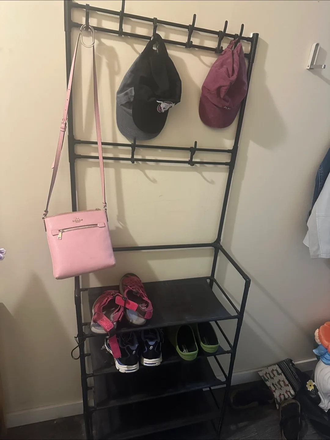 Black Entryway Shoe & Coat Rack thumbnail