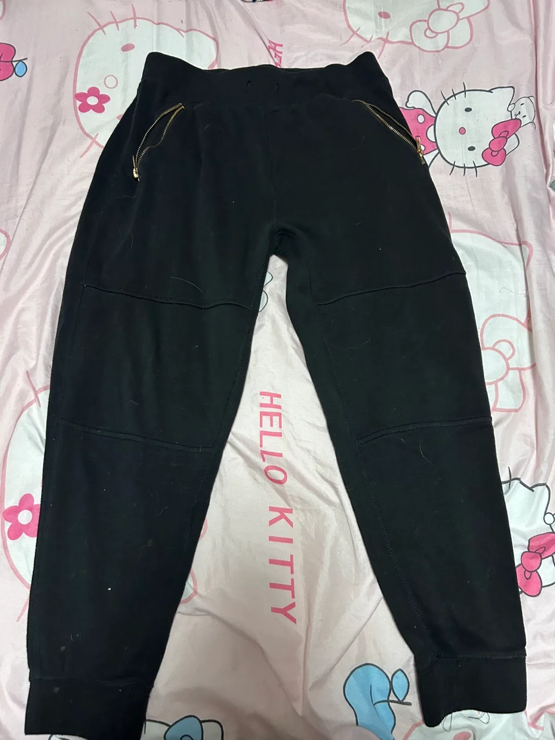 Black Jogger Pants with Zipper Pockets thumbnail