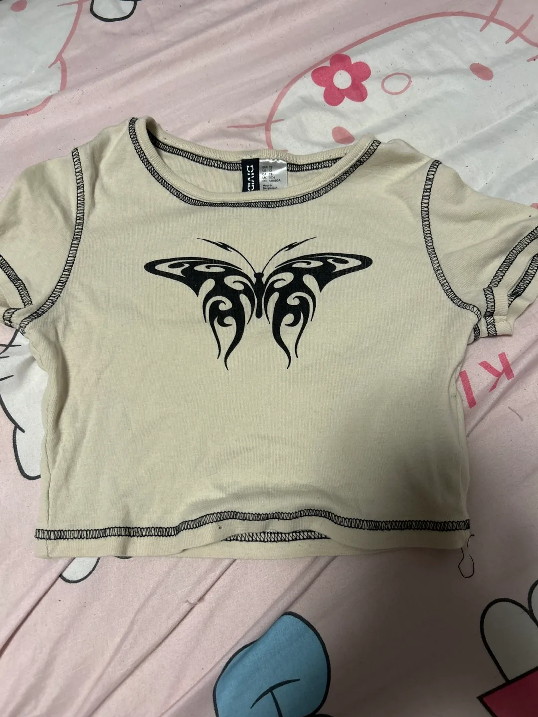 H&M Divided Butterfly Crop Top - Size XS thumbnail